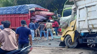 Dua Truk Tabrakan di Jalan Lintas Jambi-Palembang, Kedua Sopir Tewas