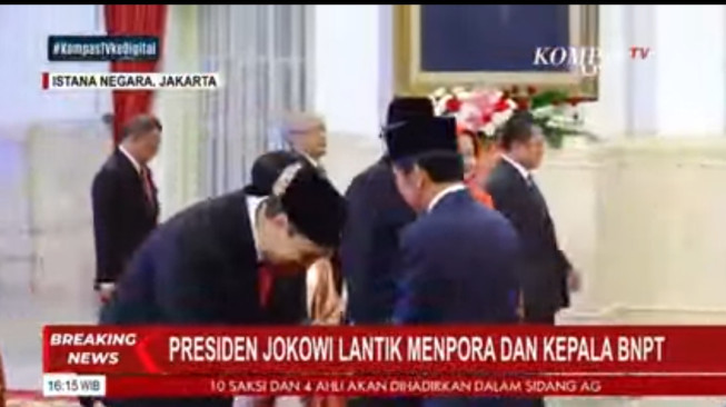 Presiden Jokowi Lantik Dito  Ariotedjo jadi Menpora