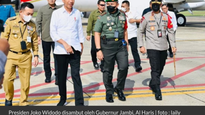 Tiba di Jambi, Jokowi Tinjau Pasar Talang Banjar dan Jalan di Tanjab Timur