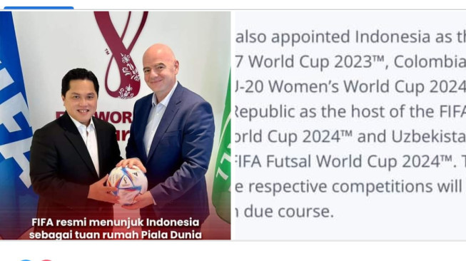 Resmi, Indonesia Jadi Tuan   Rumah Piala Dunia U-17 2023