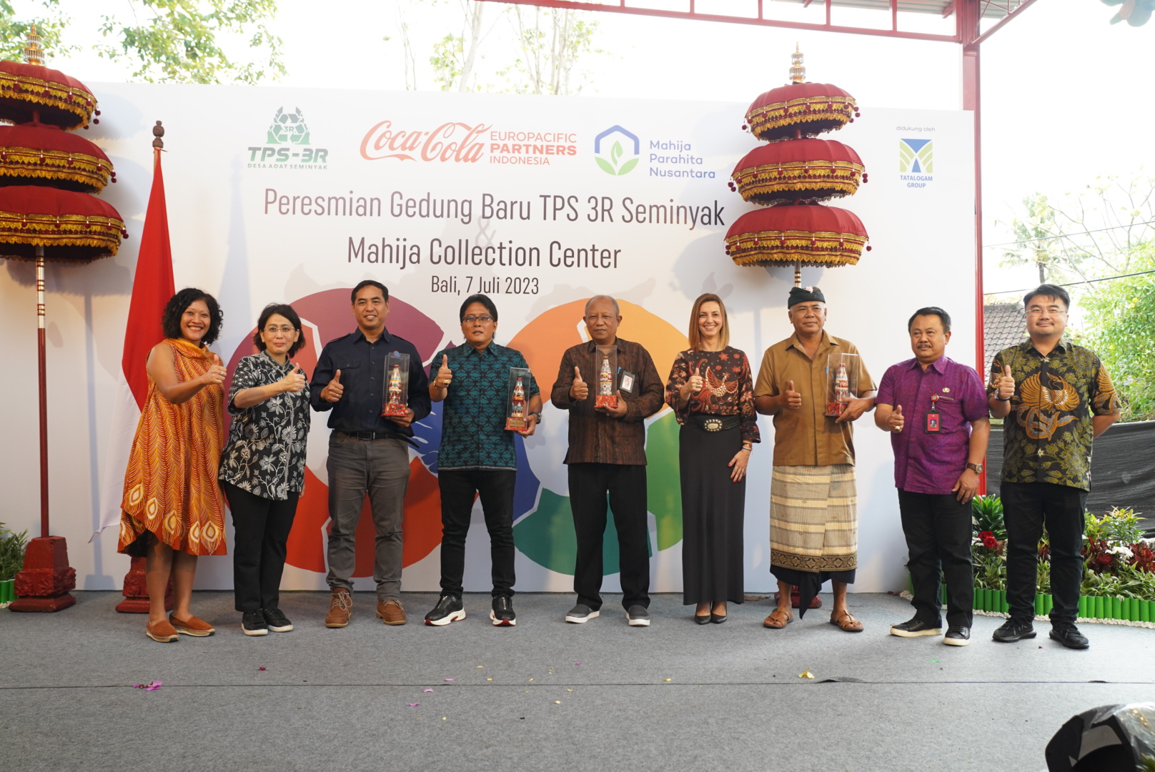 CCEP,Pemerintah Kabupaten Badung, Provinsi Bali bersama PT Tata Logam Lestari Resmikan TPS 3R Seminyak. ( Foto: CCEP)