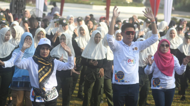 Pekan Keselamatan Jalan Pemerintah Kabupaten Muaro Jambi Gelar Senam Sehat