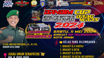 Kodim 0415 / Jambi Bakal Gelar “Drag Race Dandim Cup Sumatera Drag Wars 2024”