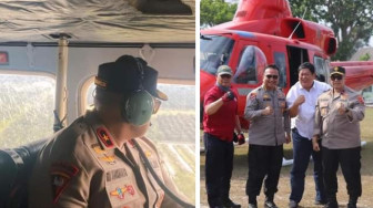 Wakapolda Jambi Pantau Titik Api dengan Helikopter Milik Sinar Mas, Asap Ditemukan di Rantau Panjang dan Medak