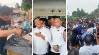 Romi - Sudirman Mendaftar ke KPU, Pengantar Membludak, Sebagian Mencukur Rambut, Rasa Syukur.