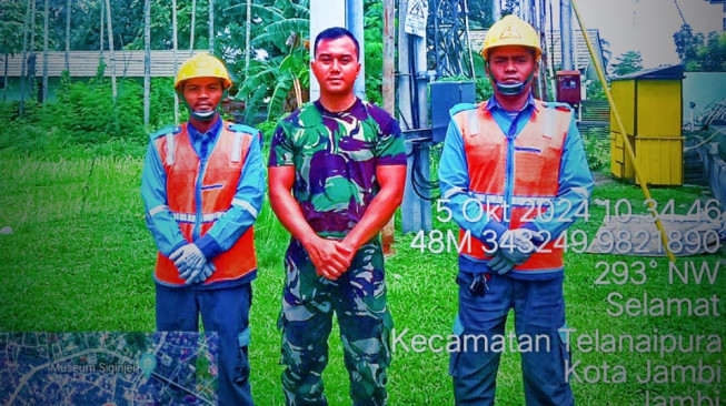 Peringati HUT TNI ke-79, PLN UP3 Jambi Terjunkan Tim Siaga 24 Jam