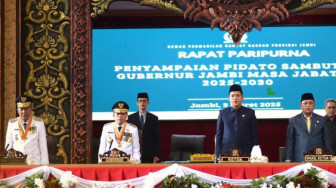DPRD Gelar Paripurna Penyampaian Pidato Sambutan Gubernur Jambi Periode 2025-2030