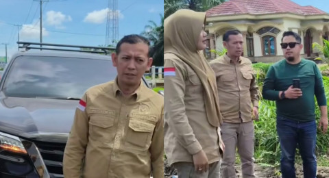 Rencana Perbaikan Multiyear, Bupati Tanjung Jabung Timur Bersama Gubernur Tinjau Jalan Sabak - Nipah Panjang