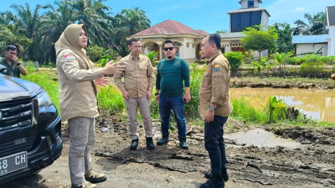 Rencana Perbaikan Multiyear, Bupati Tanjung Jabung Timur Bersama Gubernur Tinjau Jalan Sabak - Nipah Panjang