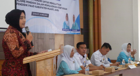 Ririn Novianty BBS Buka Musda HIMPAUDI Muaro Jambi