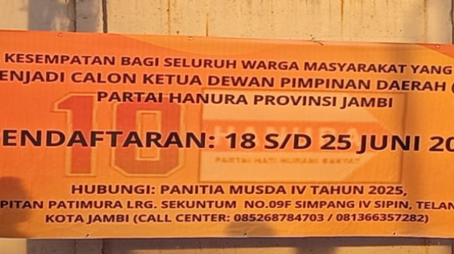 Partai Hati Nurani Rakyat Buka Pendaftaran Calon Ketua, Musda Direncanakan 12 Juli Mendatang