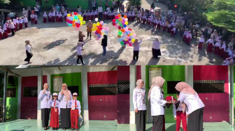 Pelepasan Balon Ke Udara Warnai Keseruan MPLS dan Penyambutan Peserta Didik Baru SDN 28 / IV Kota Jambi