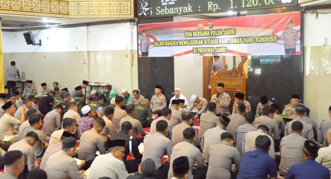 Polda Jambi Laksanakan Kegiatan Solat Hajat dan Doa Bersama, Inginkan Situasi Negara Yang Memburuk Kembali Pulih