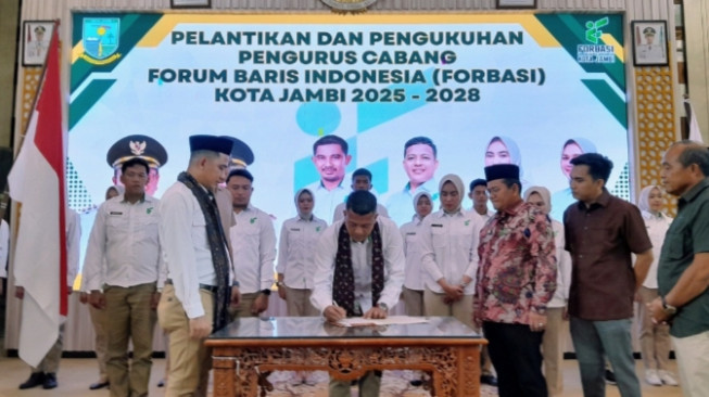 Dihadiri Wali Kota, FORBASI Kota Jambi Dilantik: Pemerintah Siap Bersinergi dengan Pemuda