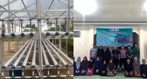 Unja Dorong Kemandirian Pesantren Melalui Program Hidroponik dan Pelatihan Pemasaran Sayuran