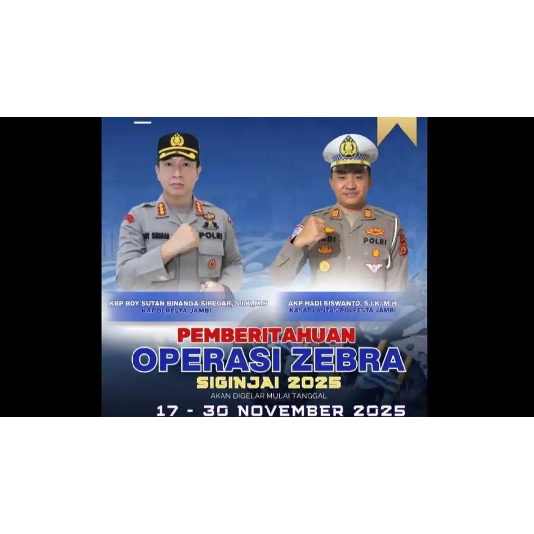 Operasi Zebra Siginjai 2025 Dimulai, Polisi Fokus pada Titik Rawan di ...