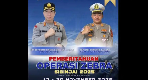 Operasi Zebra Siginjai 2025 Dimulai, Polisi Fokus pada Titik Rawan di Kota Jambi