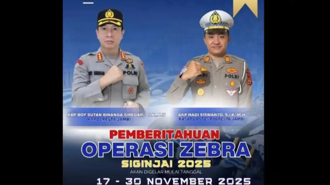 Operasi Zebra Siginjai 2025 Dimulai, Polisi Fokus pada Titik Rawan di Kota Jambi