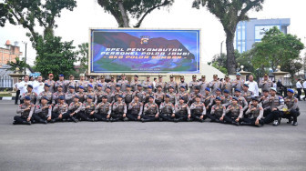 Penyambutan 40 Personel BKO Penanganan Bencana Sumbar, Kapolda : Selama 2 Bulan  Membantu Evakuasi Hingga Penyediaan Air Bersih dan Dapur Lapangan.