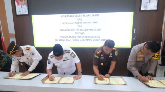 Wow ....Muaro Jambi Siap Laksanakan Pidana Kerja Sosial, Bupati Tandatangan Nota Kesepakatan dengan Instansi Terkait