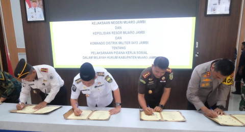 Wow ....Muaro Jambi Siap Laksanakan Pidana Kerja Sosial, Bupati Tandatangan Nota Kesepakatan dengan Instansi Terkait
