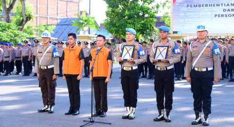 Polda Jambi Gelar Upacara PTDH, Empat Personel Diberhentikan Tidak Dengan Hormat