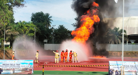 Saksikan Simulasi Fire Ground HSSE, Jurnalis FJM Jambi Puji Kesiapsiagaan Darurat PEP Field Jambi
