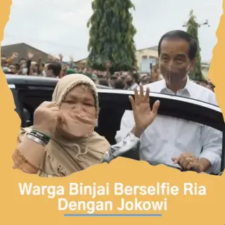 Warga Binjai Berselfie Ria Dengan Jokowi