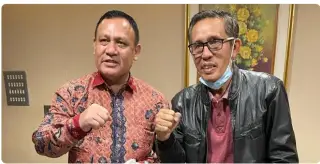 Ketua KPK, Firli Bahuri dengan Pendiri JMSI/SMSI (poto :ist)