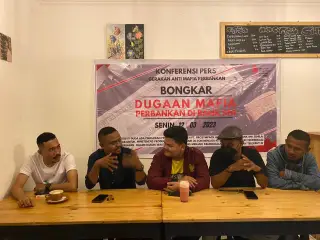 GamPer saat menggelar Konferensi Pers di salah satu cafe di bilangan Jakarta Timur, Senin (13/3/2023). Foto / dok