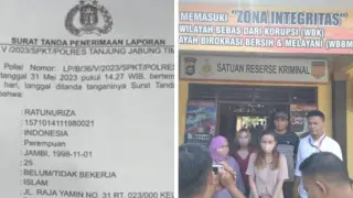 Ratunuriza saat mendatangi Polres Tanjab Timur, Selasa (6/6/2023). (Foto: Dok Pribadi)