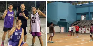 Arif Gunato berikan ilmu kepada peserta coaching clinic di GOR Kita Baru, Senin (28/8/2023) ( foto: Ahmad Muzir)