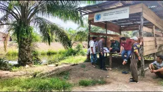 Para Petani Mendirikan Posko Perjuangan di Lahan Milik Mereka. (foto: Ahmad Muzir/ kabar18.com)