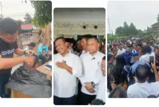 Masa Membludak Tanpa Bayar Ngantar Romi - Sudirman ke KPU || Dok tim