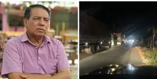 Dari kiri Usman Ermulan dan kanan suasana macet di Jembatan Aur Duri 1 || dokdeni