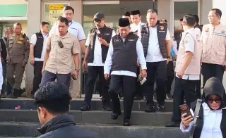Tim Satgas Pangan memantau kondisi harga pangan pokok strategis menjelang Hari Raya Idul Fitri 1447 H Tahun 2026 di Pasar Angso Duo Jambi, Rabu (11/3/2026) pagi…