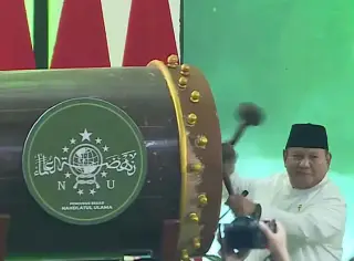 Presiden RI Prabowo Subianto pada Kamis, 27 Agustus 2026, di Lapangan Untung Suropati, Pondok Pesantren Bahrul Ulum, Jombang membuka Muktamar ke 35 NU || dok is…