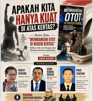 Bedah Buku 'Membangun Otot di Negeri Kertas'byang dikarang oleh seorang atlet judo nasional Sadik Algadri || dok ist