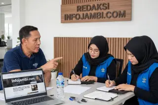 Ilustrasi AI, petugas BPS mewawancarai Mursyid Sonsang