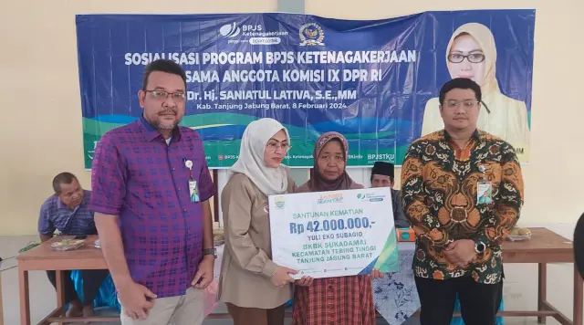 Bersama Anggota DPR RI, BPJS Ketenagakerjaan Sosialisasikan Program BPU di Tanjab Barat